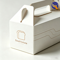 Caja de Cartón Blanca Resistente con Asa de Papel para Postres, Ideal para Panaderías, Pastelerías y Exhibición de Macarons