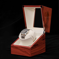 Mini remontoir automatique pour une seule montre avec finition jaune brillante et texture bois, origine Jinhua