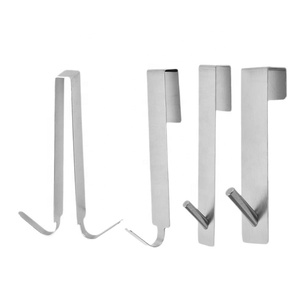 Устойчивая Металлическая Вешалка из нержавеющей стали без необходимости Сверления для ванной комнаты с крючком для стеклянной двери, подвесная вешалка для полотенец и одежды - Product Image 1