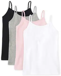 Vente entière coton spandex basique sans manches slim couleur unie femmes singlet