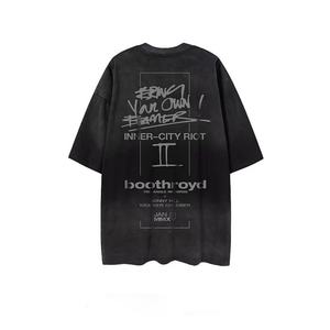 Camiseta Unisex de Algodón 100% Lavada, Estampada con Serigrafía, Talla Grande, MOQ Bajo Personalizable - Product Image 2