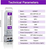 XZSNET 10GBASE-LR SFP Transceiver LC Module Fibre Monomode Lot de 2 FTTH Compatible LAN Filaire Ubiquiti Mikrotik Meraki 1 An