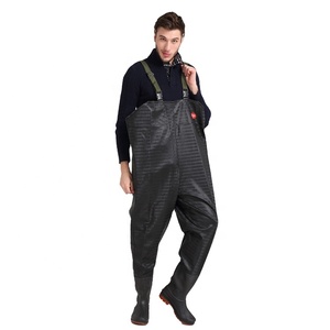Demi-cuissardes de pêche une pièce Pantalon d'eau respirant en PVC avec fourche arrière épaissie Matériel de pêche du fabricant - Product Image 1