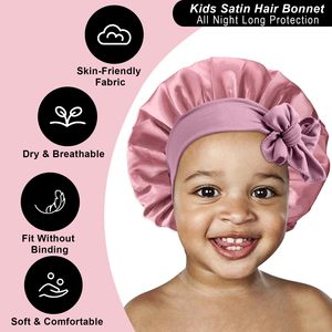 Durag de Satén para Niños al por Mayor, Transpirable, Multifuncional, Estilo Europeo y Americano, Banda Elástica Ancha para Cabello Rizado, Niñas y Niños - Product Image 2