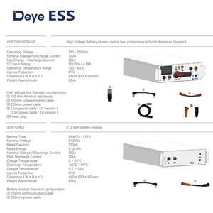 Nouvelle version améliorée Deye BOS-G Pro LiFePO4 ESS 5,12 kWh Unité de base 87 kWh évolutif (1,4x BOS-G) pour la sauvegarde à domicile - Product Image 5