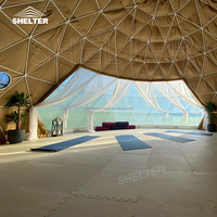 5m 6m 8m 10m hôtel de luxe maison glamping diamètre rond dôme boule géodésique dôme tente avec salle de bain