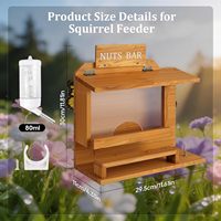 BH Funny Squirrel Picnic Table Mangeoire suspendue pour écureuils avec design de table de pique-nique et bouteille d'eau amovible pour l'extérieur