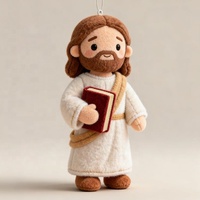 Peluche personnalisée de Jésus tenant un livre de la Bible, jouet en peluche religieux chrétien, pose debout, poupée de Jésus en peluche