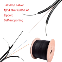 1 10 Konduktor FTTH G657A1 G657A2 Kabel Serat Optik Flat Drop Outdoor Model GJYXCH