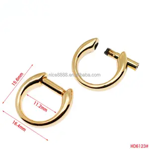 Groothandel Van Zinklegering D Ring Vastgebonden Handtassen Metalen Afneembare D-Vormige Gesp Tassen Ketting Connector D Ring