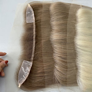 Postizos de Encaje Completo Hechos a Mano, Línea de Cabello Natural, Tupé Transpirable y Suave para Base de Encaje, Cabello Brasileño Remy Virgen Liso - Product Image 1