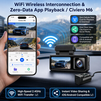 Caméra embarquée Civiero double canal 4K avec WiFi et GPS, double objectif avant et intérieur, boîte noire de voiture, enregistreur de conduite