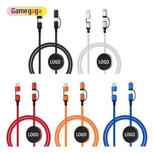 สายชาร์จ X 60W 4 in 1 แบบหลายพอร์ต OEM พร้อมโลโก้ LED แบบกำหนดเอง สายถัก USB OTG Type C ชาร์จเร็ว สำหรับโทรศัพท์ รองรับ Carplay - Product Image 1
