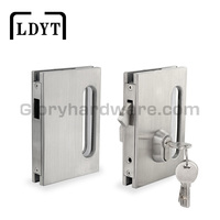 Serrure de porte vitrée, verrouillage de porte coulissante en verre sans cadre, cylindre européen durable, poignée SlimLine, serrures à plaque avec loquet à crochet