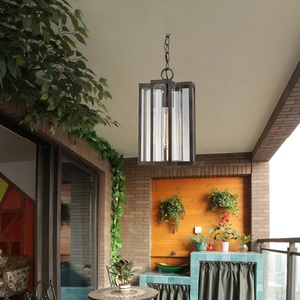 Lustre extérieur carré minimaliste moderne décoration éclairage cour véranda lustre de jardin - Product Image 5