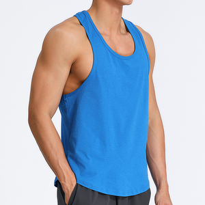 Wholesale Lightweight Men's Sporty Summer Casual Sportswear Vest Crew Neck Drop Armhole Quick Dry 100% Polyester - Product Image 1