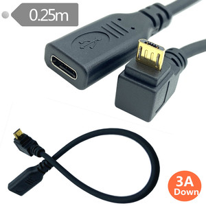 <b>Type</b> <b>C</b> To Micro <b>Usb</b> Adapter <b>Cable</b> Right Angle 3A Fast <b>Charging</b> For Android Devices - Product Image 4