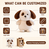 Chien en peluche aux oreilles tombantes et à la paume des yeux recouvertes d'un patch, animal en peluche doux couleur crème, cadeau pour chiot