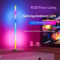 Lampe d'ambiance d'angle RGB à détection de rythme, Lampe de chevet LED à synchronisation musicale pour Chambre et Salon