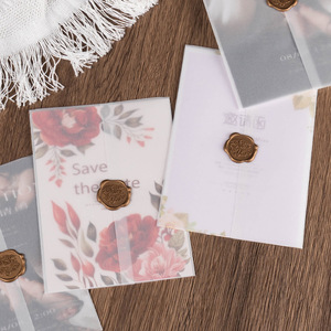 Pochette <span class=keywords><strong>en</strong></span> <span class=keywords><strong>papier</strong></span> vélin et glassine pliée pour cartes d'invitation personnalisées de Quinceañera, de mariage ou de vœux - Product Image 6