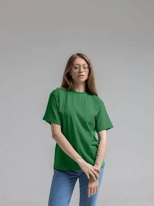 T-shirt à col rond pour hommes et femmes en pur coton couleur unie hauts d'été T-shirt de mode de rue en plein air - Product Image 6