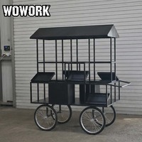 WOWORK usine métal fer détachable fleur bonbons dessert chariot avec roues affichage extérieur toile de fond pour la décoration de fête de mariage