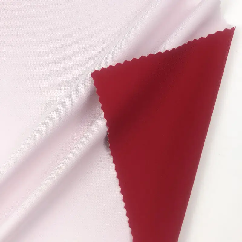 Tessuto interlock ad asciugatura rapida in jersey di poliestere di nylon spandex bicolore per top sportivi