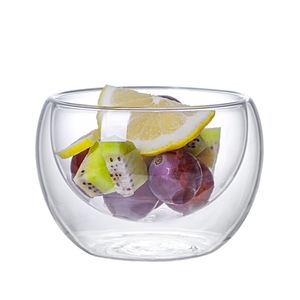 Commercio all'ingrosso resistente rotonda chiara doppia parete borosilicato di vetro insalata di frutta ciotola di cibo per Home Restaurant <span class=keywords><strong>Bar</strong></span> cucina - Product Image 5