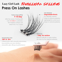 Extensions de cils personnalisées avec logo, en gros, sans colle, à presser, auto-adhésives, DIY France Lashes