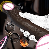 Télécommande réaliste en silicone, Godemiché Rétractable et Oscillant, Jouet Sexuel Vibrant Doux avec Fonctions de Chauffage, de Poussée et de Rotation - LM-A057-3