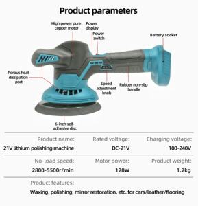 21V Handheld Auto Wachs-und Polier maschine, Akku-Lithium batterie betriebene Boden-/Leder polier maschine - Product Image 3