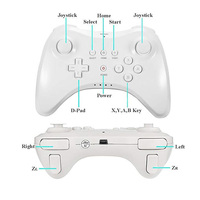 Manette sans fil pour console Nintendo Wii U Pro, manette de jeu, joystick double analogique avec câble de charge USB