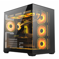 AntarcChill OEM Mid Tower PC Chassis Cabinet Computer Casing Full View Gaming Computer Cases with Dual Tempered Glass Panel