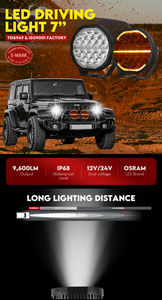 ענבר/לבן התקנה קלה, drl 7 ''הוביל אור נהיגה 120w 12v 24 נ ספוט קרן הוביל ערפל/אורות נהיגה למשאיות/יערנות/ - Product Image 3