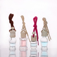 Mini bouteille désodorisant de voiture, diffuseur de parfum, d'arôme, à suspendre, avec couvercle en bambou, 10ml, 7 ml