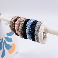 Élastique à cheveux en soie personnalisé, imprimé multicolore, 100% soie de mûrier 22 Momme Grade 6A, extra large, marque privée, vente en gros