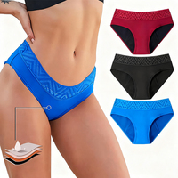 Culotte menstruelle en dentelle de bambou antibactérienne taille basse Culotte en coton confortable avec logo de taille de tissage tricoté