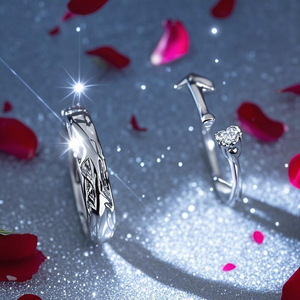 <b>Couple</b> <b>Rings</b> Rose Theme Wedding Bands Unisex Jewelry Stylish Commute Plated Fashion <b>Rings</b> - Product Image 4