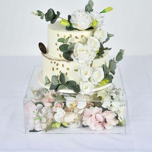 Custom Clear Acrylic Cake <strong>Box</strong> Stand Transparent Display <strong>Box</strong> Pedestal <strong>Riser</strong> with Hollow Bottom - Product Image 2