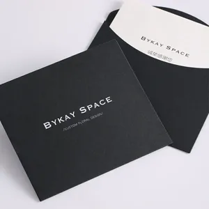 Gift Black Paper Envelope Packaging Money Gift Envelopes Recycled Custom UV Printed Luxury Free Stock Sample Customized Size