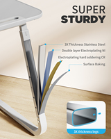 SAIJI Nouvelle table de lit ergonomique robuste et écologique pour ordinateur portable, support TV, réglable en hauteur, capacité 30 kg