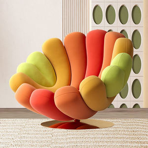 एनीमोन चेयर रचनात्मक एकल स्विवेल सोफा चेयर पेटल आकार अवकाश कुर्सी लिविंग रूम बालकनी होटल के लिए उपयुक्त - Product Image 4