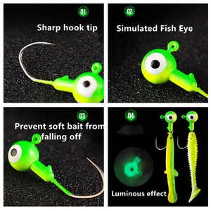 Tête de plomb Panfish Walleye Jighead Pêche en eau salée Hameçons pointus pour bar truite <span class=keywords><strong>Finesse</strong></span> Jig Head Hook - Product Image 5