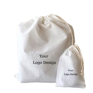 Pochette à bijoux en coton bio, couleur naturelle, personnalisée avec logo imprimé, recyclable - Product Image 1