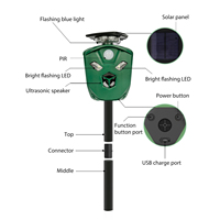 X-Pest ar16 Répulsif solaire pour animaux à ultrasons à 360 degrés Répulsif pour cerfs à flamme avec capteur de mouvement