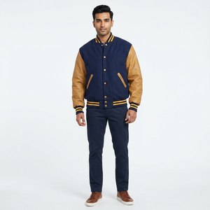 Casual Wool Varsity Jackets with Stand Collar Waterproof & Breathable for <b>Men</b> and Women - Product Image 1