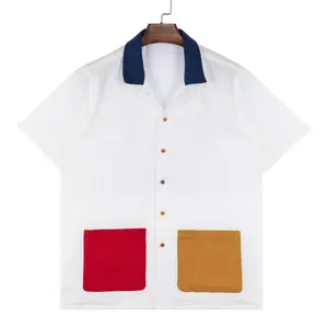 Hot Selling Fashion Design Men's Short Sleeve Shirt Creative Comfortable Cotton Shirt Custom Label