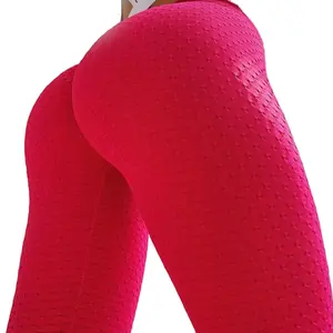 Hot Selling Großhandel Beute Yoga Hosen Frauen Hohe Taille Rüschen Strukturierte Scrunch Leggings Butt Lift Workout Fitness Strumpfhose