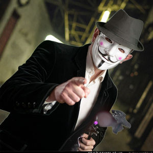 Haute Qualité <span class=keywords><strong>V</strong></span> <span class=keywords><strong>pour</strong></span> <span class=keywords><strong>Vendetta</strong></span> Guy Fawkes Masque Anonyme EVA Matériel avec Logo Personnalisé <span class=keywords><strong>pour</strong></span> Halloween Cosplay Party - Product Image 1