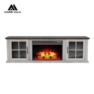 2024 Modern Adjustable Free Standing 3D Electric Fireplace Wood Burning With Mantel